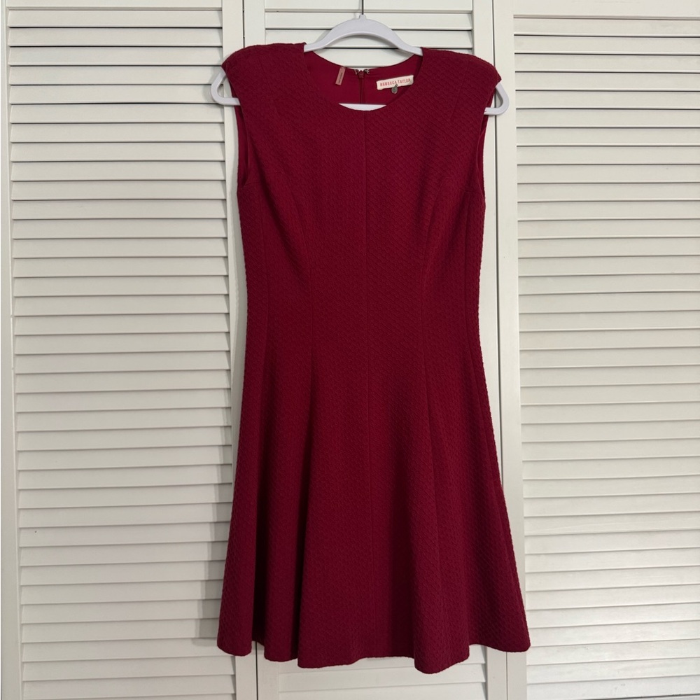 Rebecca Taylor Elegant Magenta Sleeveless Fit and Flare Dress Sz 2